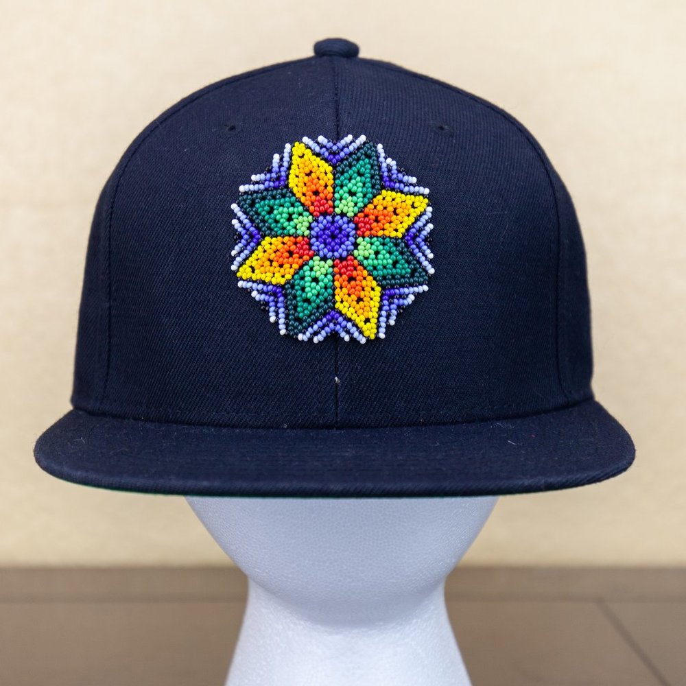 MTN Huichol Hand Beaded Flat Bill Snapback Cap